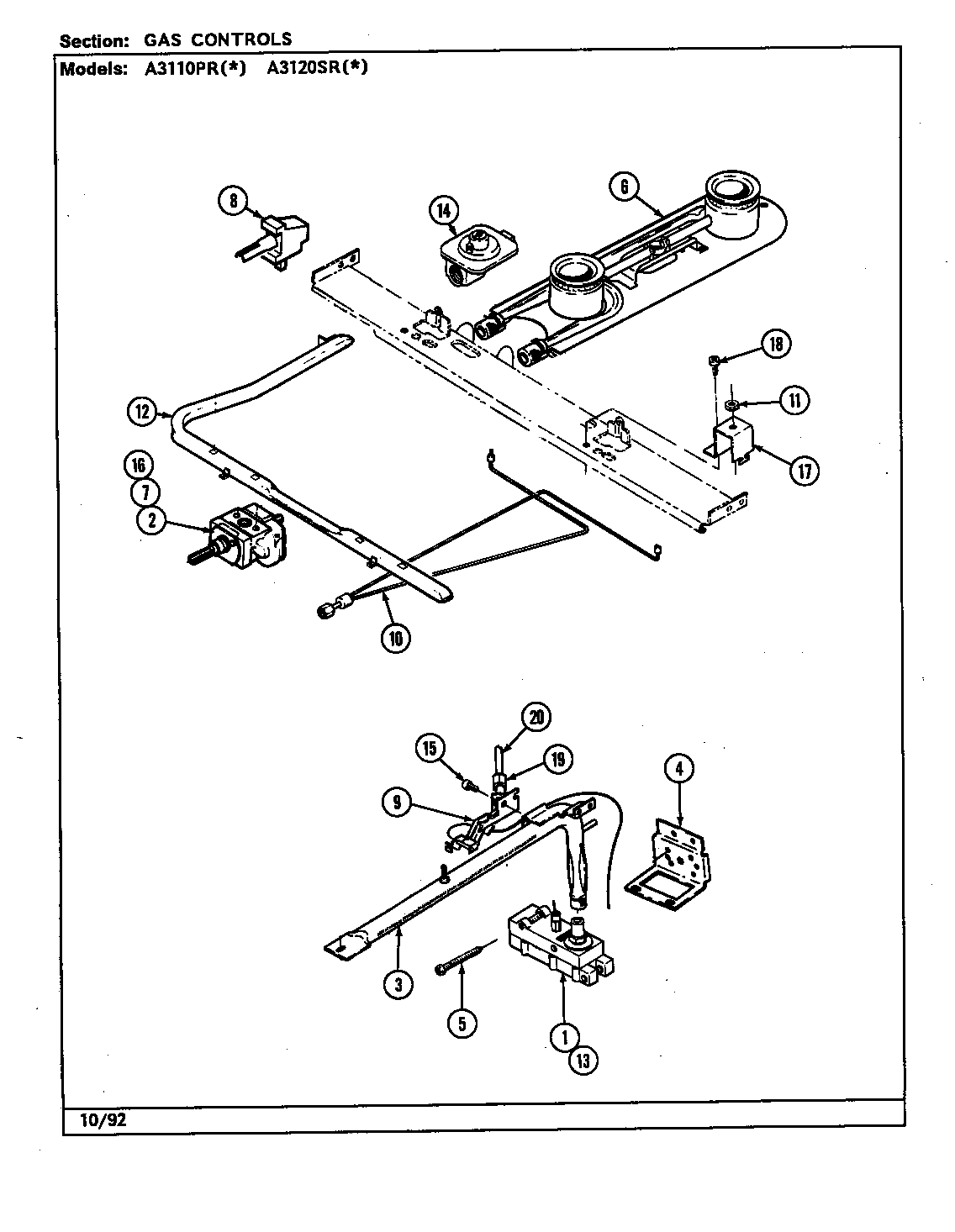 Admiral A3110PRW control system diagram