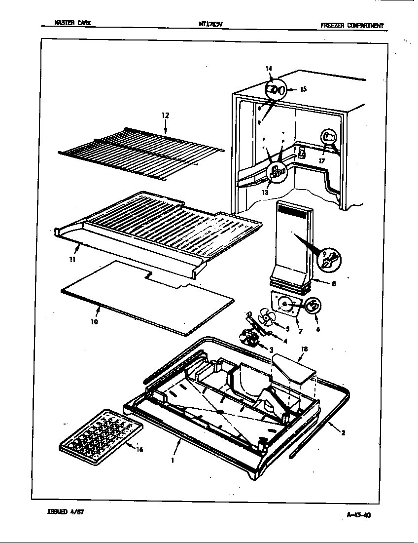 Admiral NT17E5VA/7D01A freezer compartment diagram