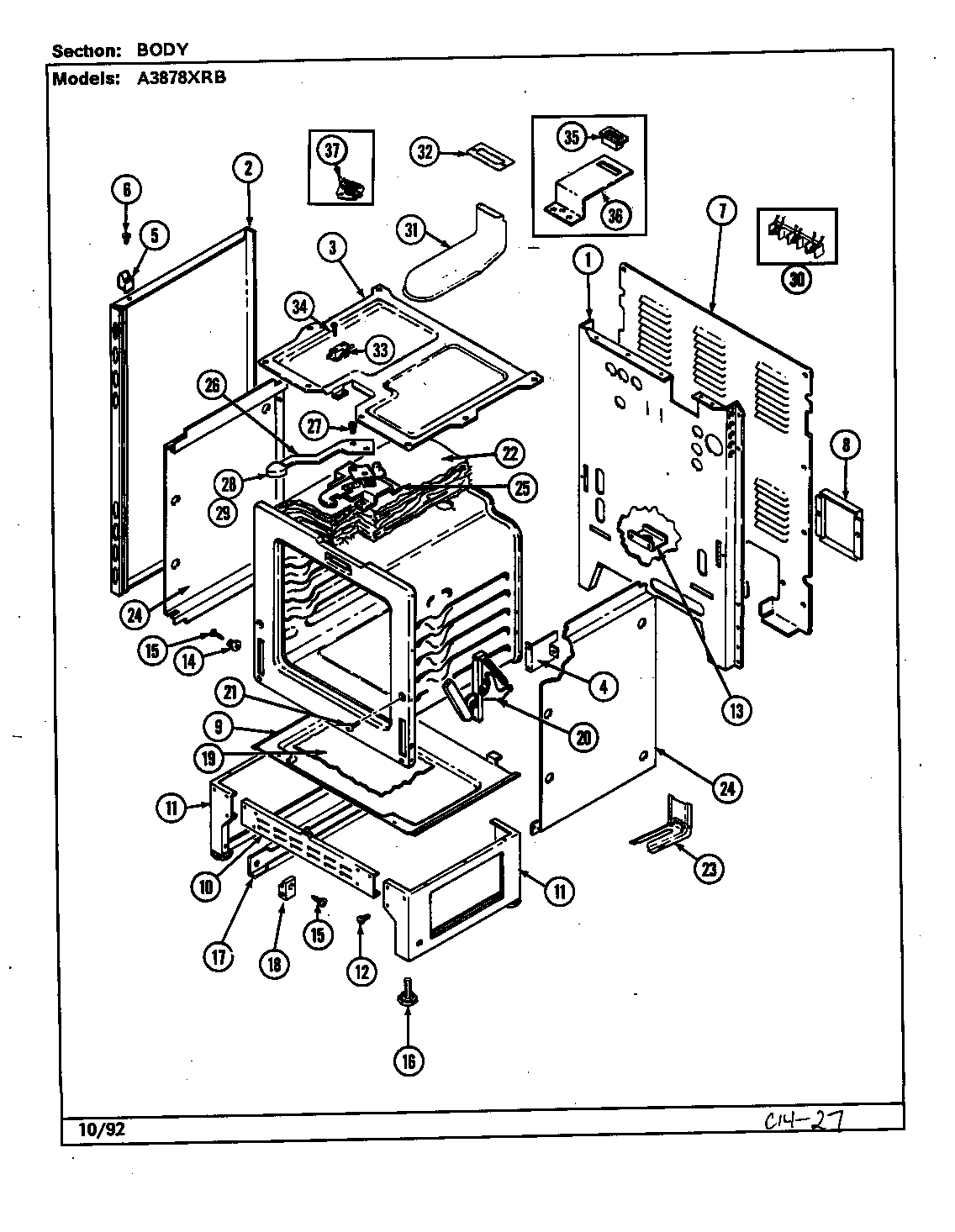 Admiral A3878XRB body (a3878xrb) (a3878xrb) diagram