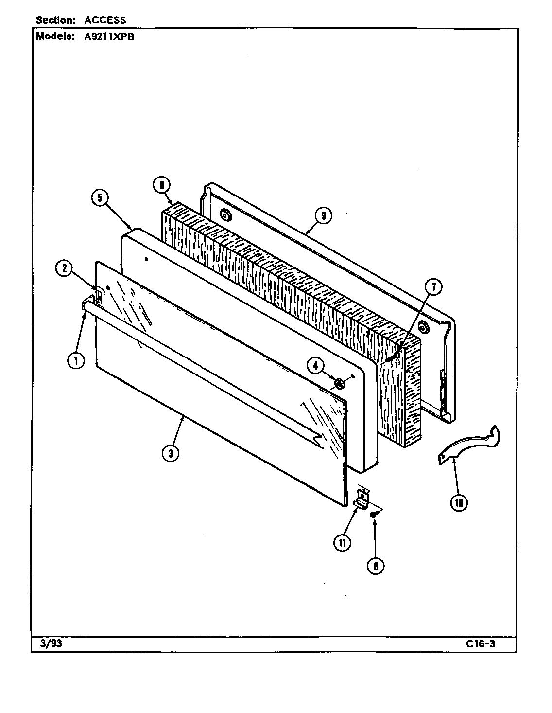 Admiral A9211XPB drawer diagram