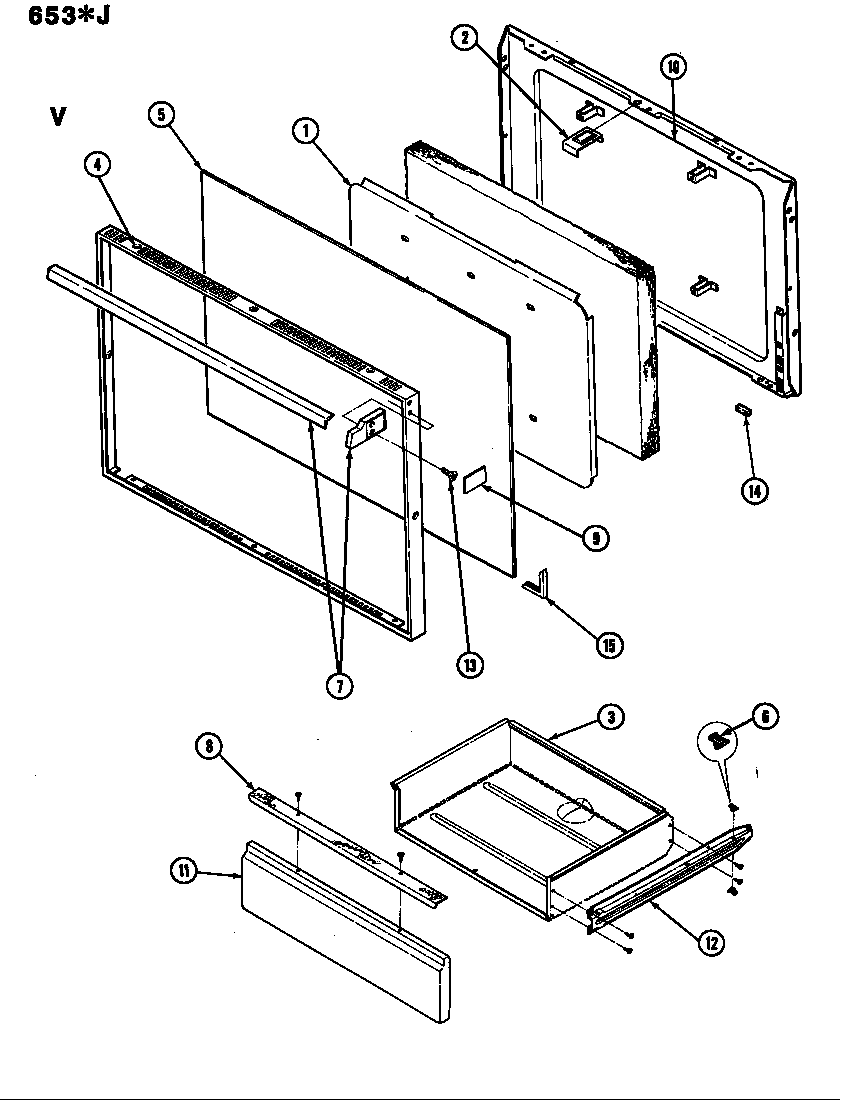 Admiral 653AJ-V door diagram