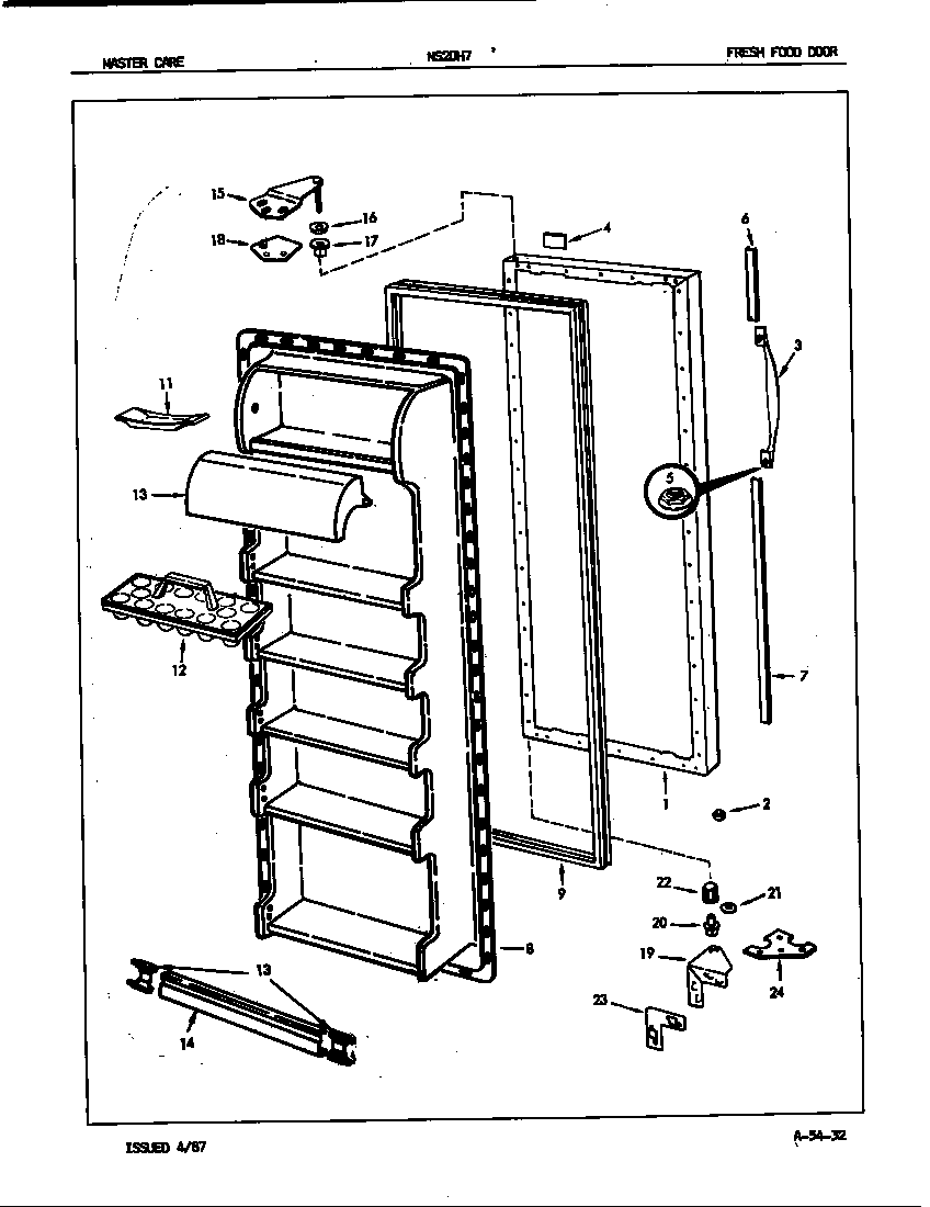 Admiral NS20H7H/9N01A fresh food door diagram