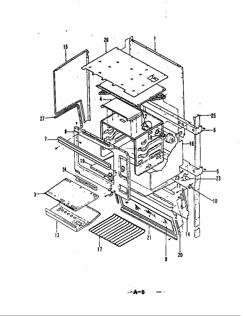 Magic Chef U22FN-2KLW body (upper) diagram