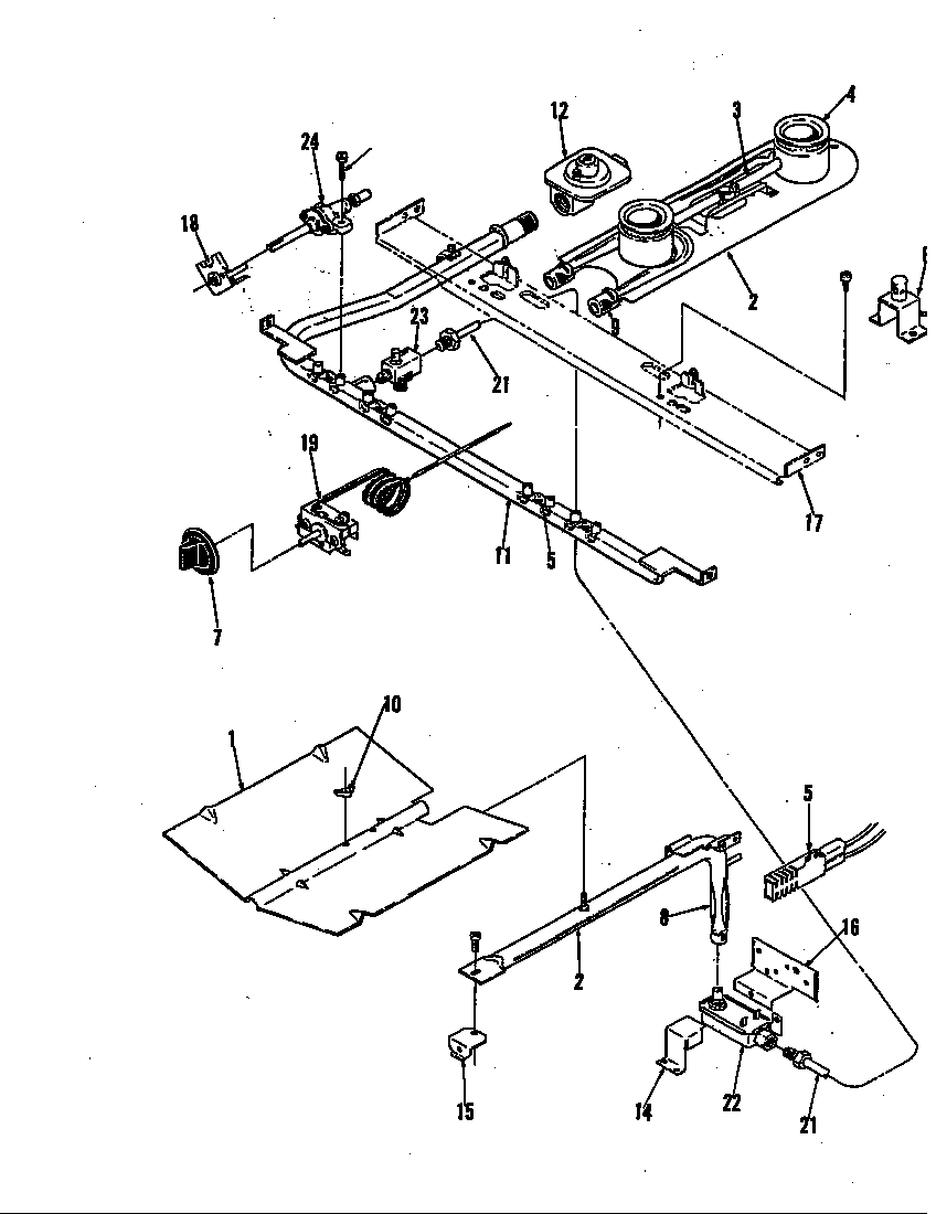 Magic Chef U22FN-2KLW control system (lower) diagram