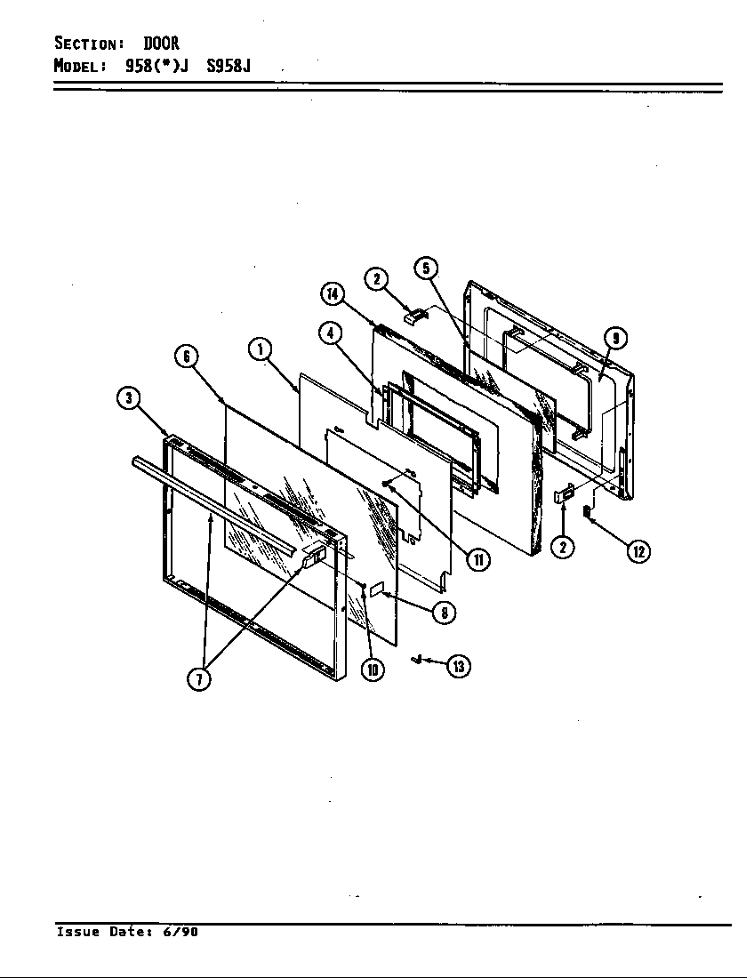 Admiral 958AJ-ZW door diagram