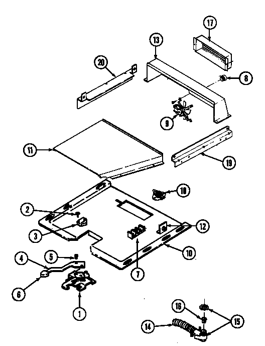 Admiral A9895VRV internal controls diagram