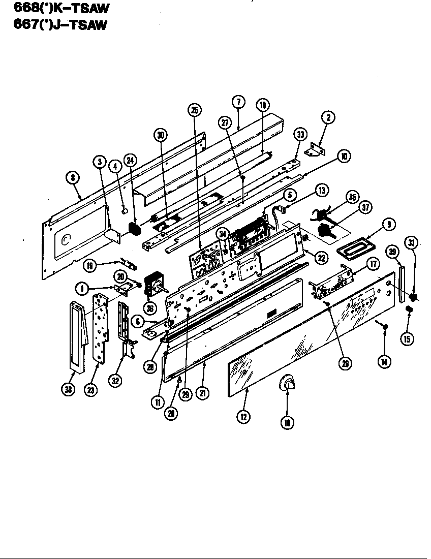 Admiral 667AJ-TSAW control panel diagram