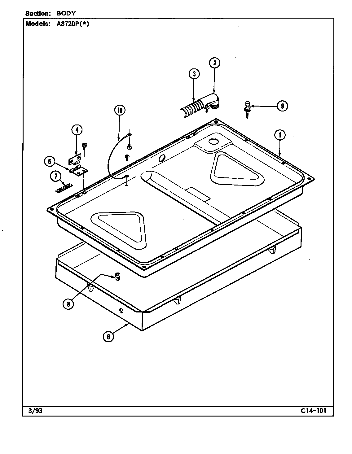Admiral A8720PA body diagram
