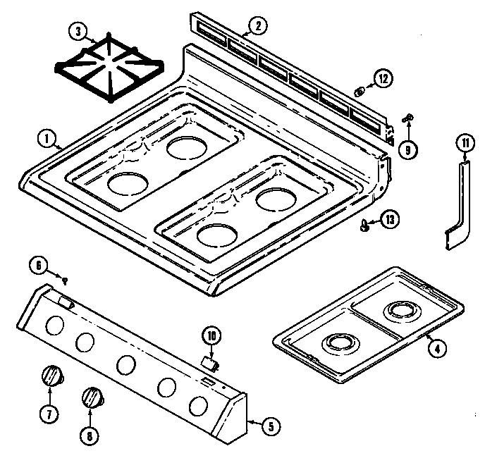 Admiral A3277XRW-N top assembly diagram