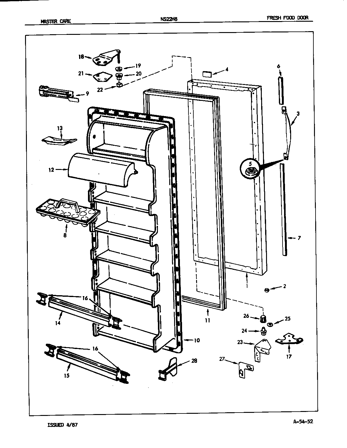 Admiral NS22HP8/7L04A fresh food door diagram