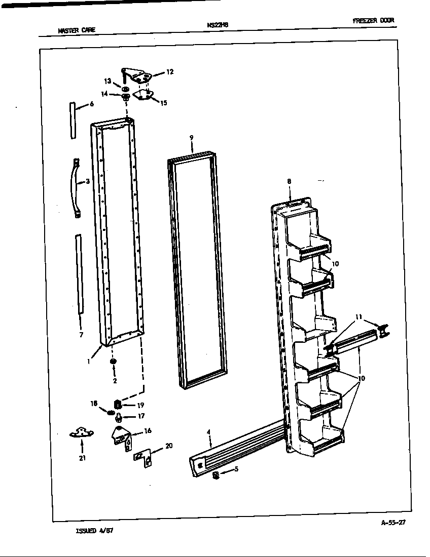 Admiral NS22HP8/7L04A freezer door diagram
