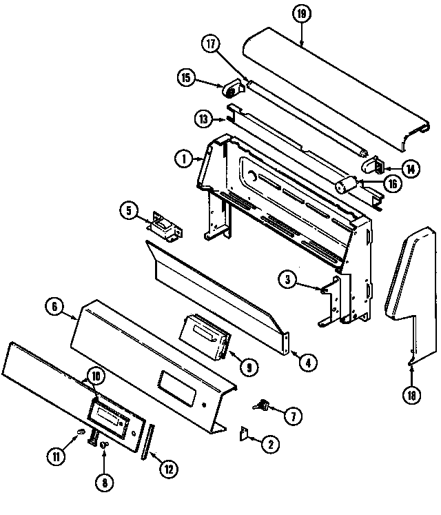 Admiral A3438SRA control panel (a3488vrv) (a3488xra) (a3488xrw) diagram
