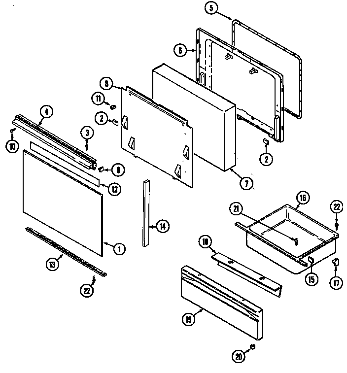 Admiral A3438SRA door/drawer (a3438sra) (a3438srw) diagram