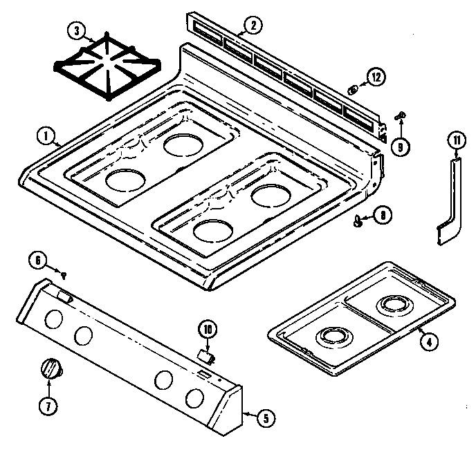 Admiral A3478XRW top assembly diagram