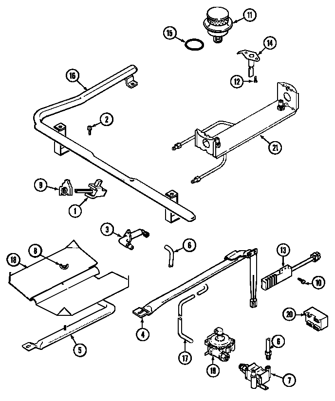 Admiral A3478XRW gas controls diagram