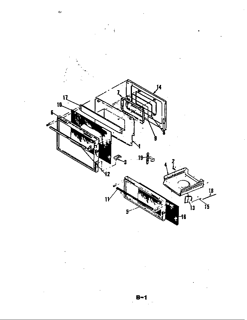 Magic Chef U22FY-2KX-BG door (lower) diagram