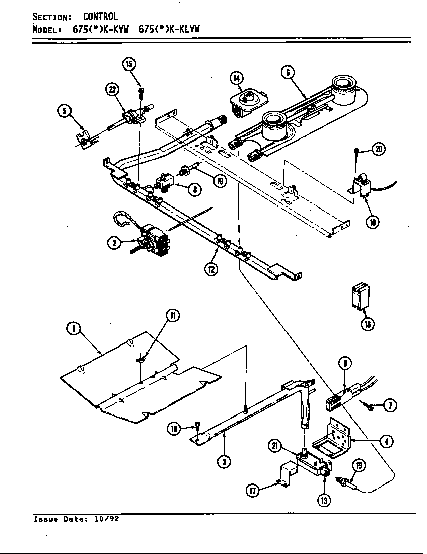 Admiral 675WK-KLVW control system diagram