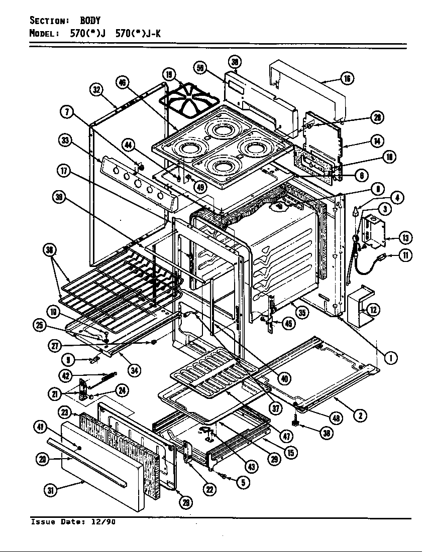 Admiral 570WJ-K body diagram