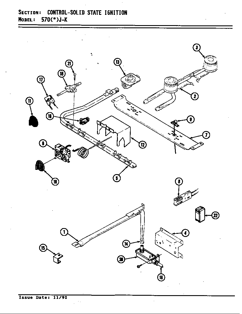 Admiral 570WJ-K control system (solid state ignition) diagram