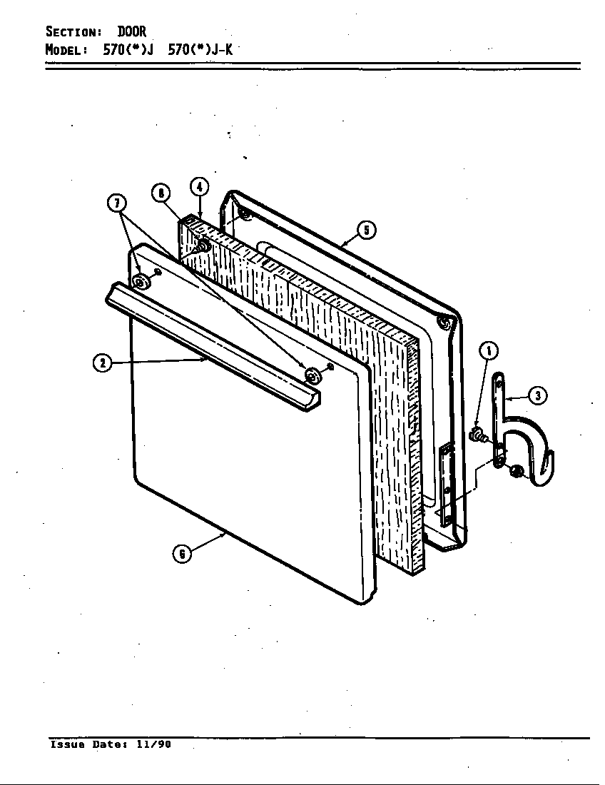 Admiral 570WJ-K door diagram