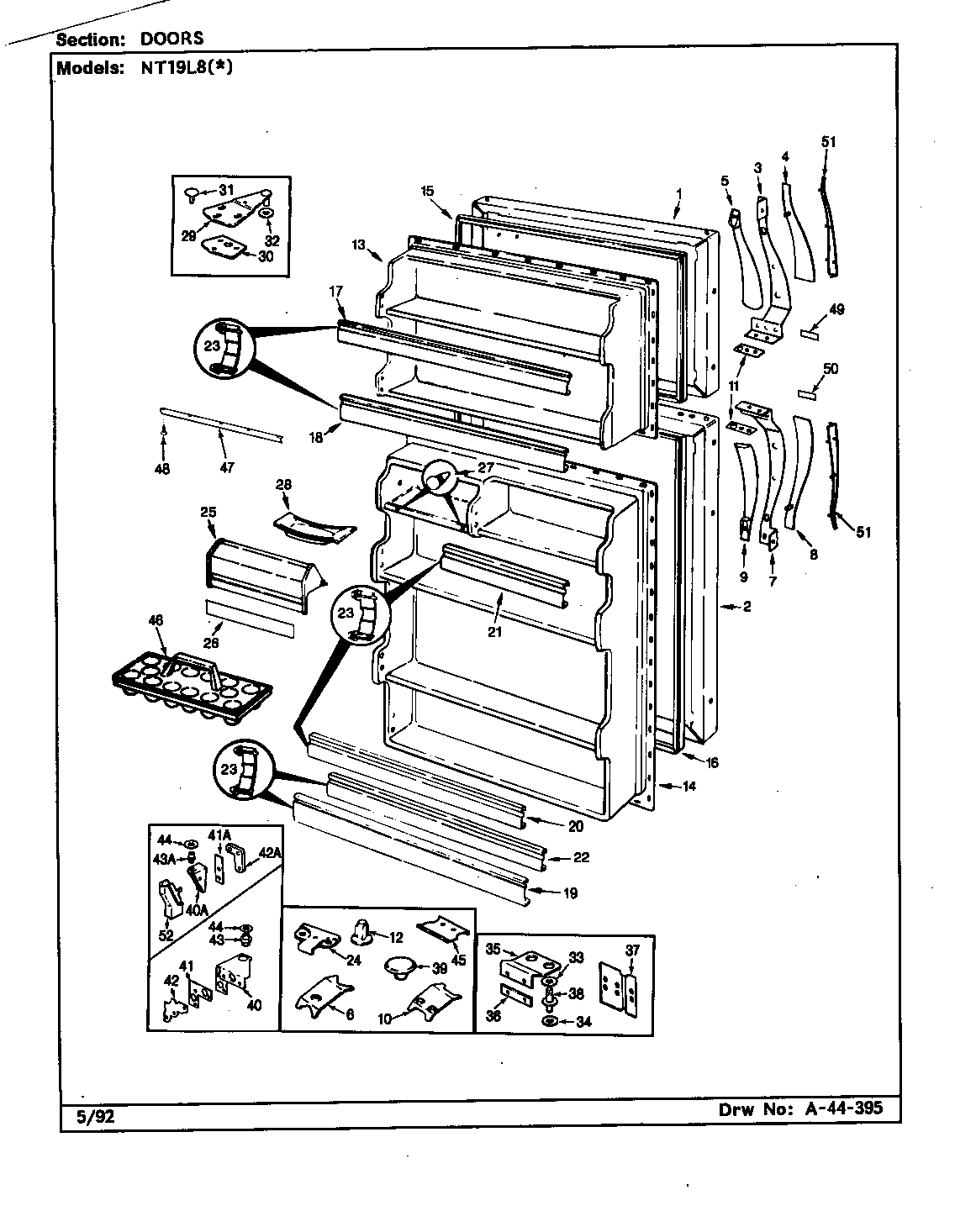Admiral NT19L8/BA55B doors diagram