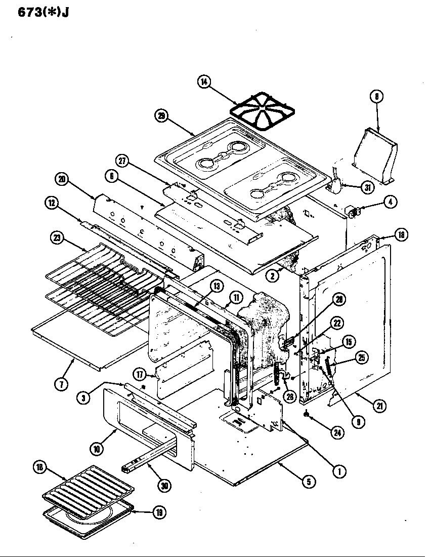 Admiral 673AJ-KV body diagram