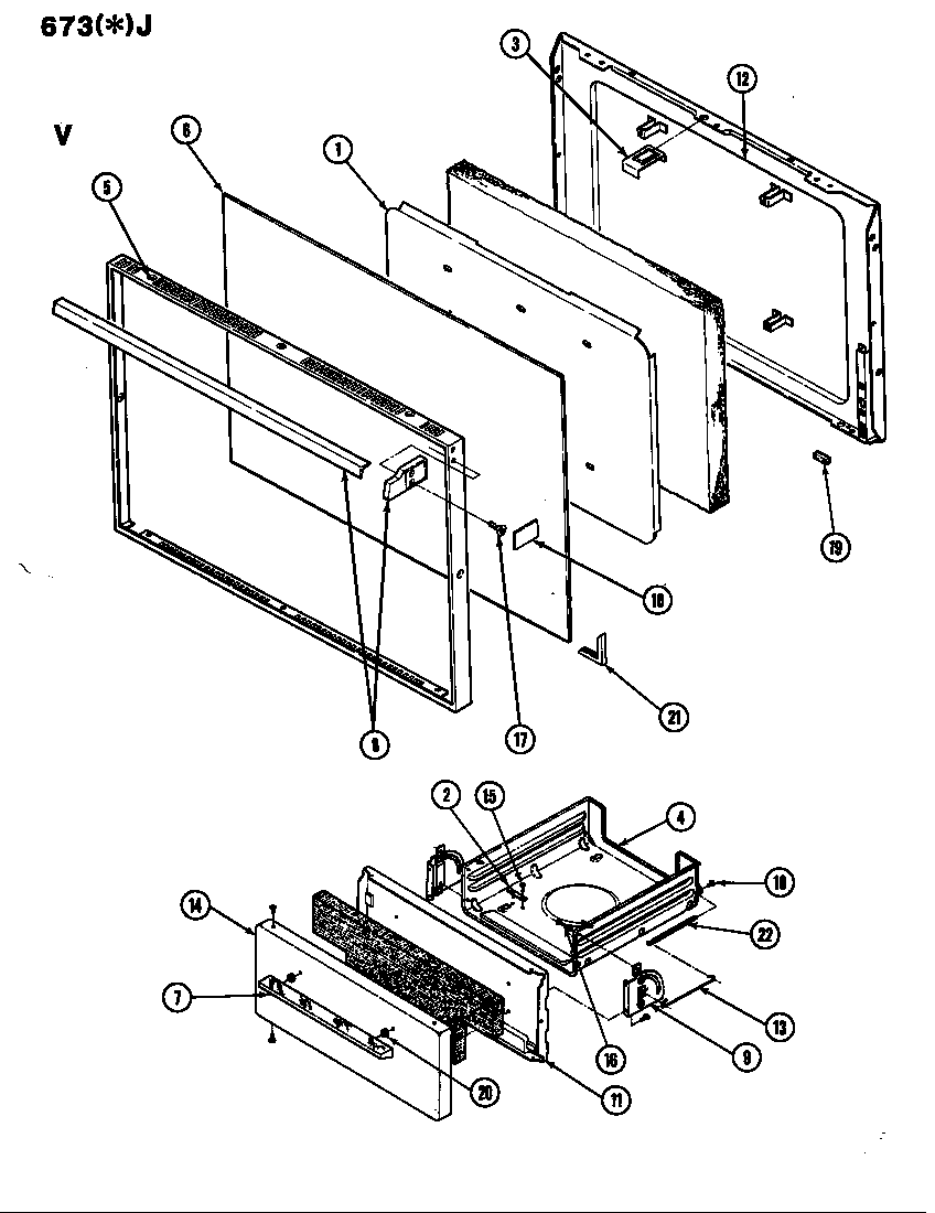 Admiral 673AJ-KV door diagram