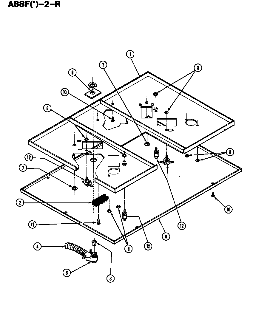 Admiral A88FN-2-R burner box diagram