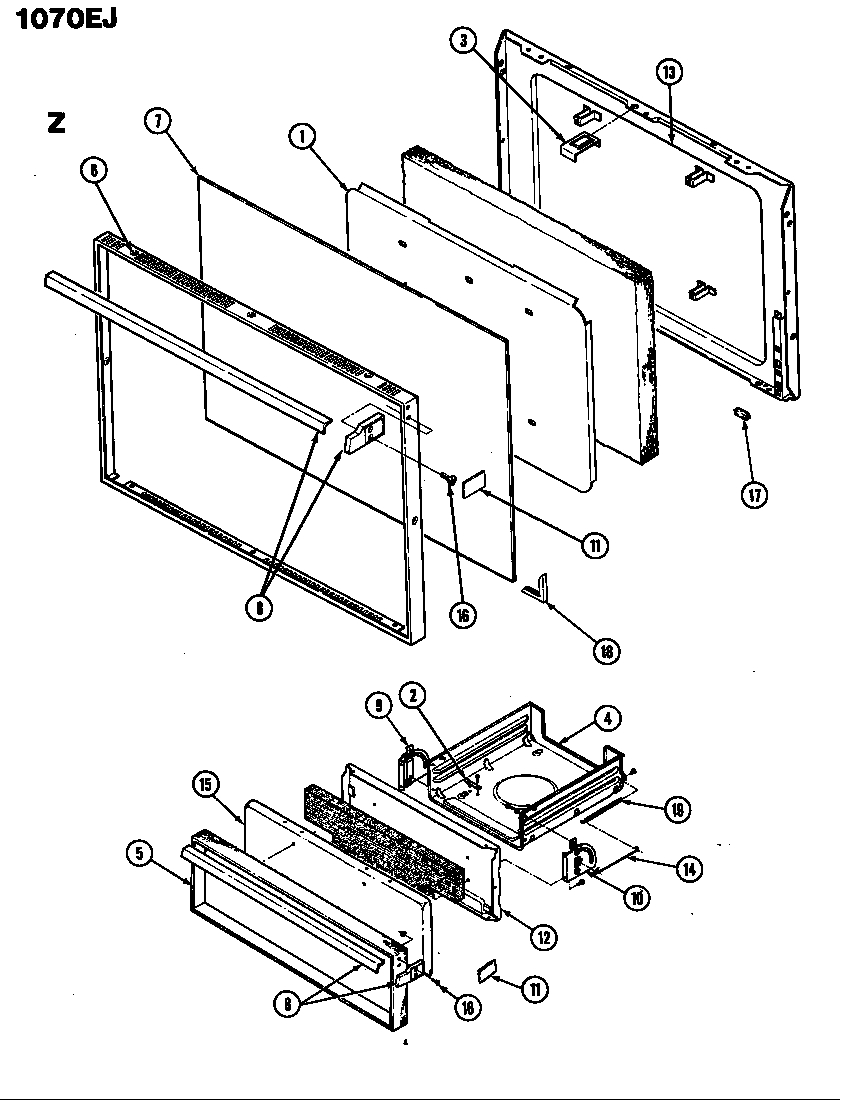 Admiral S1070EJ-KZ door diagram