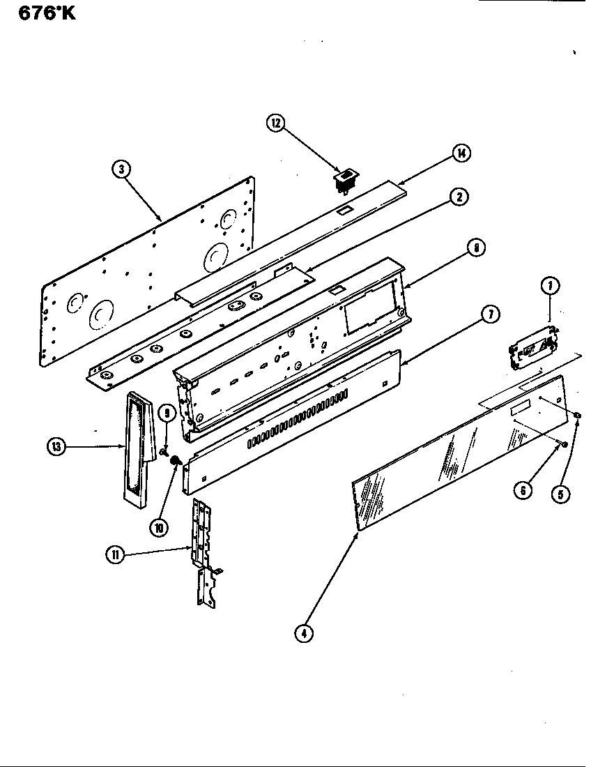 Admiral 676AK-KSVW control panel diagram