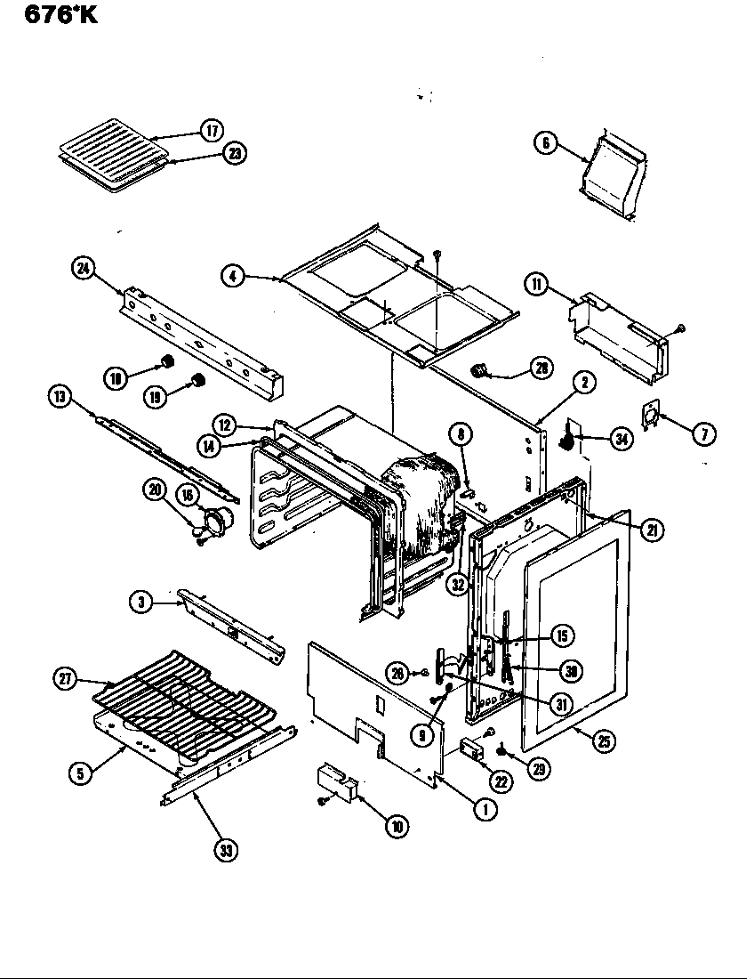Admiral 676AK-KSVW body diagram