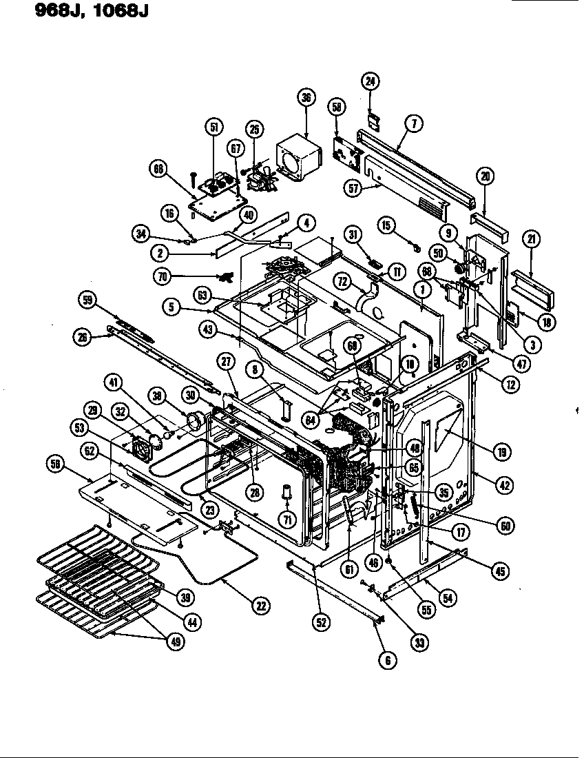 Admiral S968J-CHZW body diagram