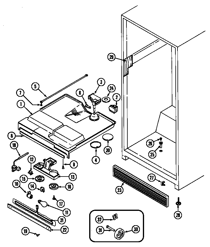 Magic Chef RB171TFV fresh food compartment diagram