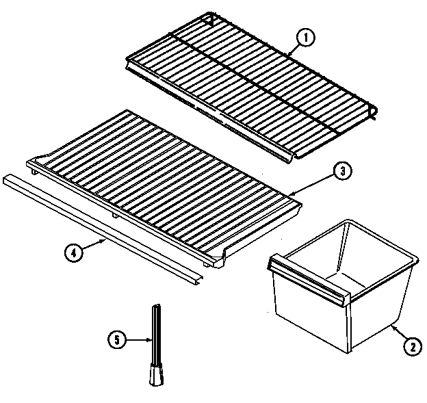 Magic Chef RB171TFV shelves & accessories diagram