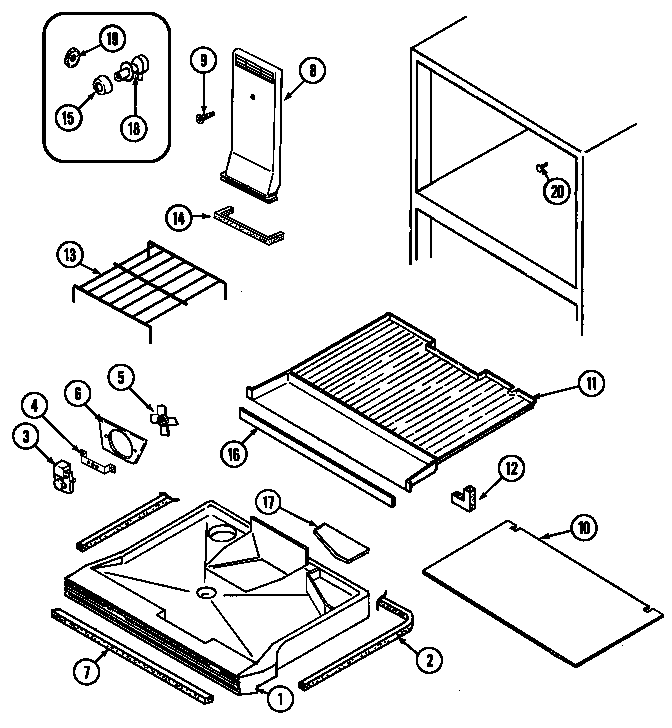 Magic Chef RB171TFV freezer compartment diagram