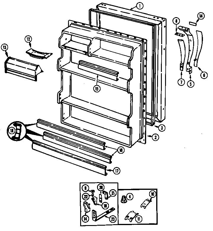 Norge NT173MW/DC24C fresh food door (nt173ma/dc24a) (nt173ma/dc24c) (nt173mw/dc23a) (nt173mw/dc23c) diagram