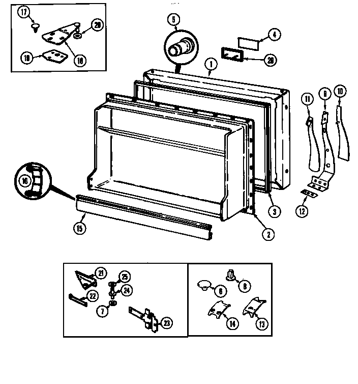 Norge NT198MW freezer door diagram