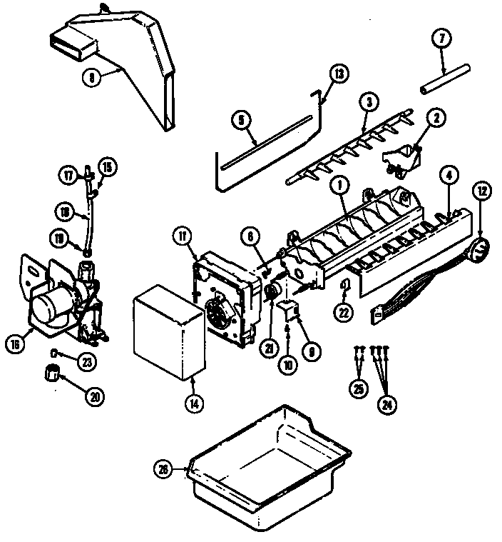 Norge NT198MW optional ice maker kit diagram