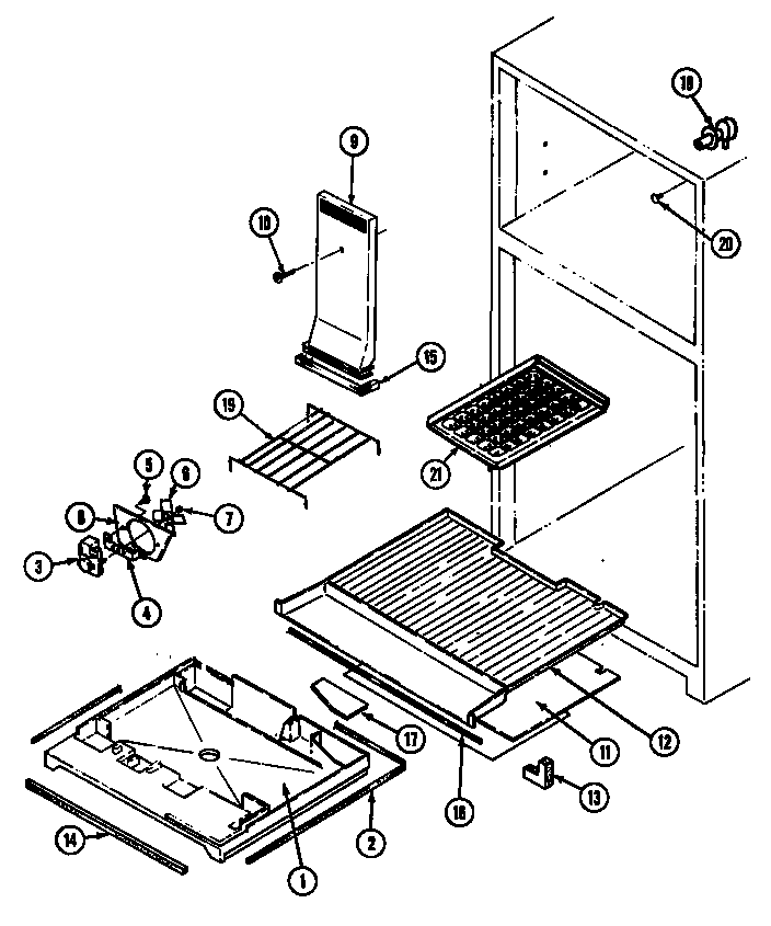 Norge NT194NW freezer compartment diagram