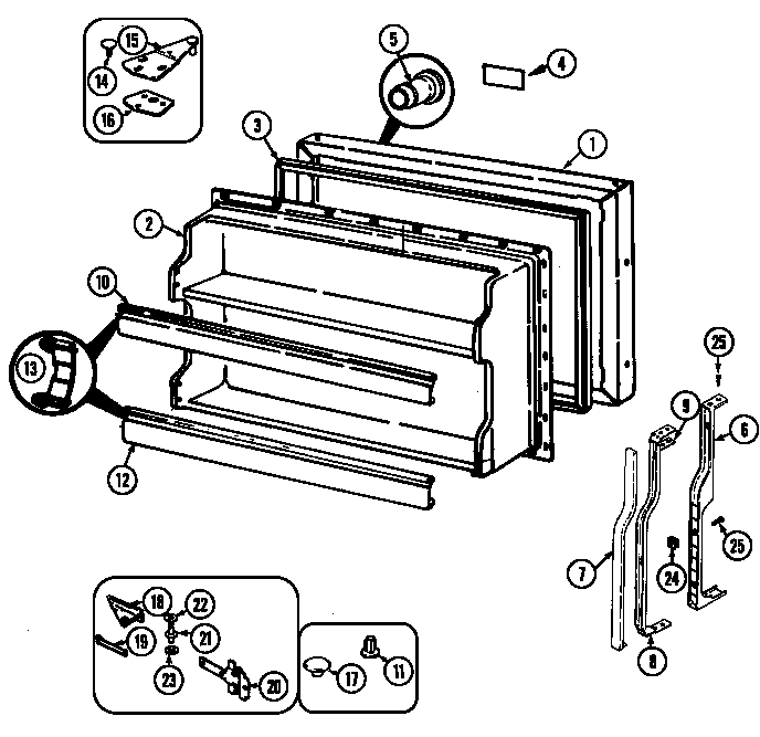 Norge NT194NW freezer door diagram