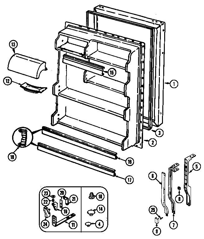 Magic Chef RB170TW fresh food door diagram