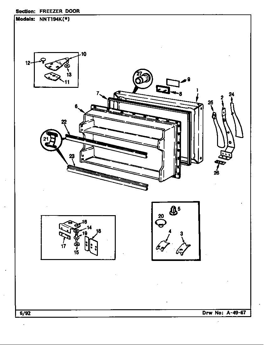 Norge NNT194KW/CC62A freezer door diagram