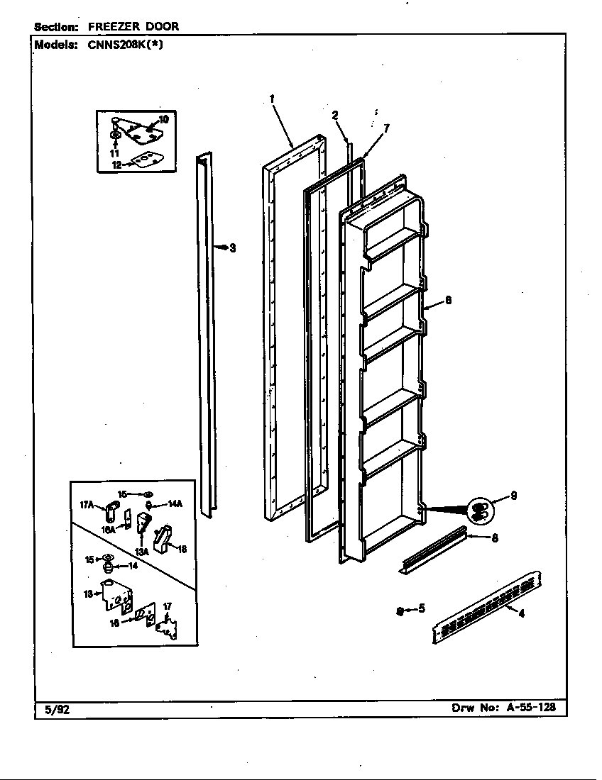 Norge CNNS208KA/BP06B freezer door diagram