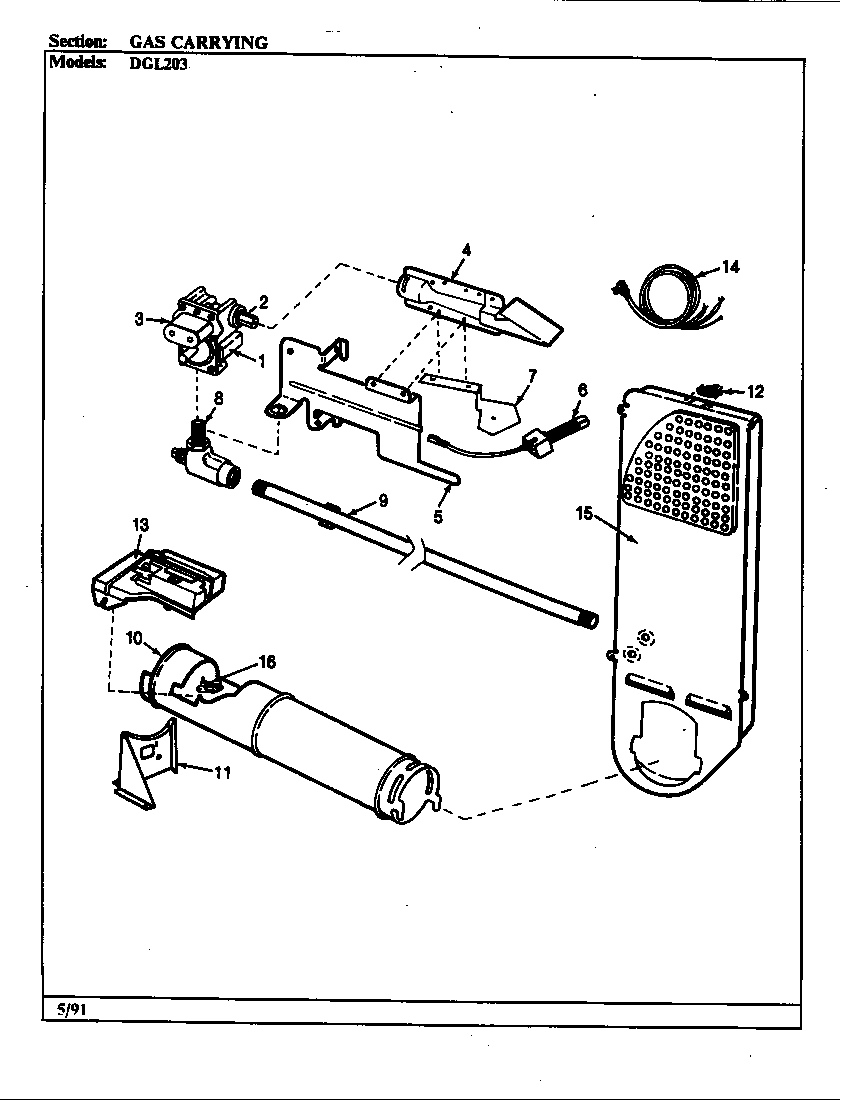 Norge DGL203W gas carrying (rev. e-g) diagram