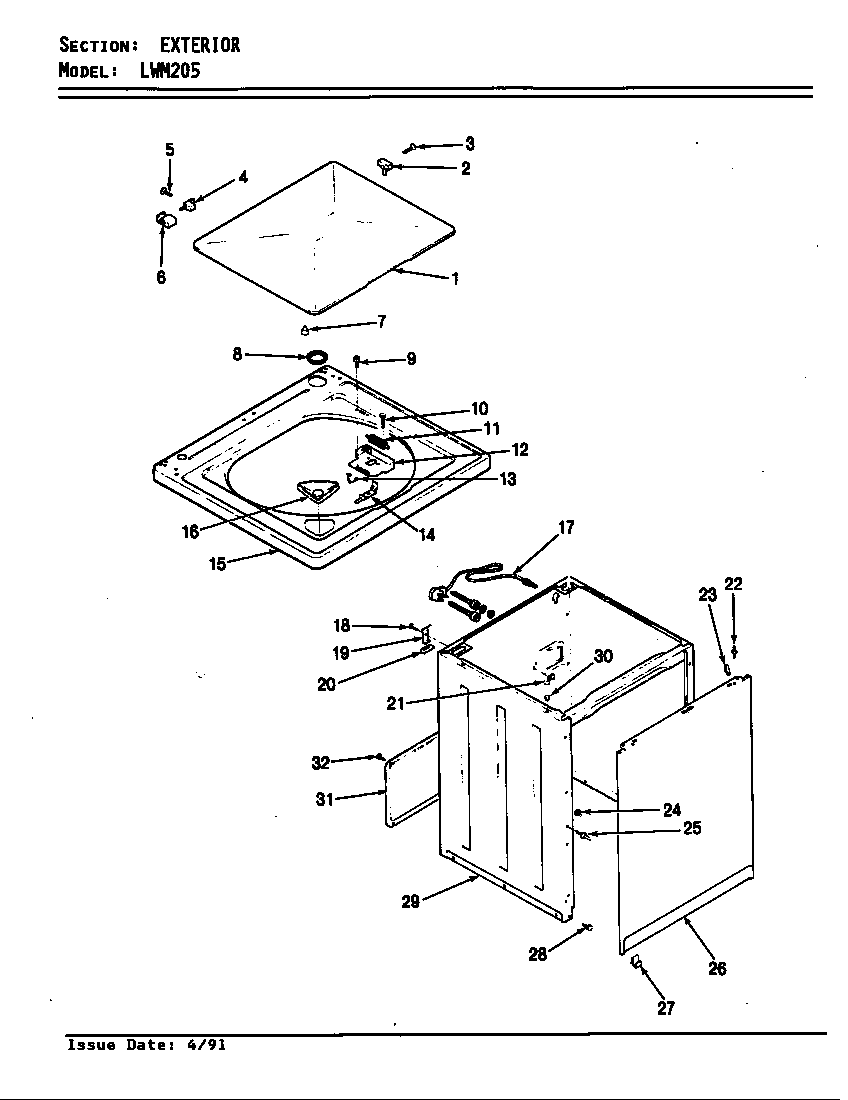 Norge LWM205W exterior (wht) (lwm205w) diagram
