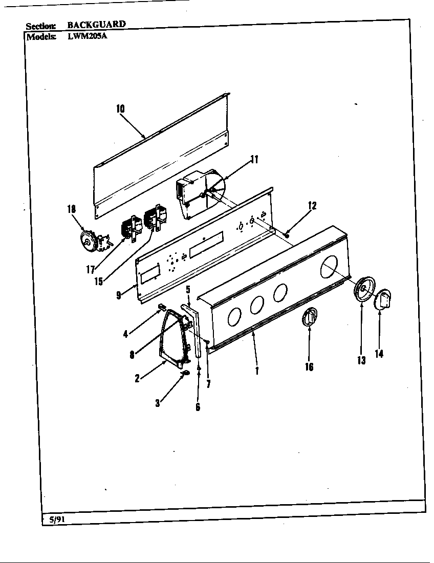 Norge LWM205W control panel (alm) (lwm205a) diagram