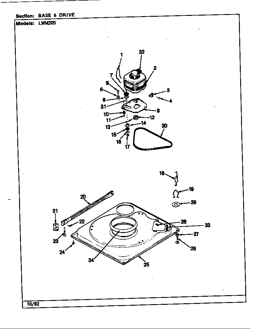 Norge LWM205W base & drive (rev. a-e) (lwm205w) diagram