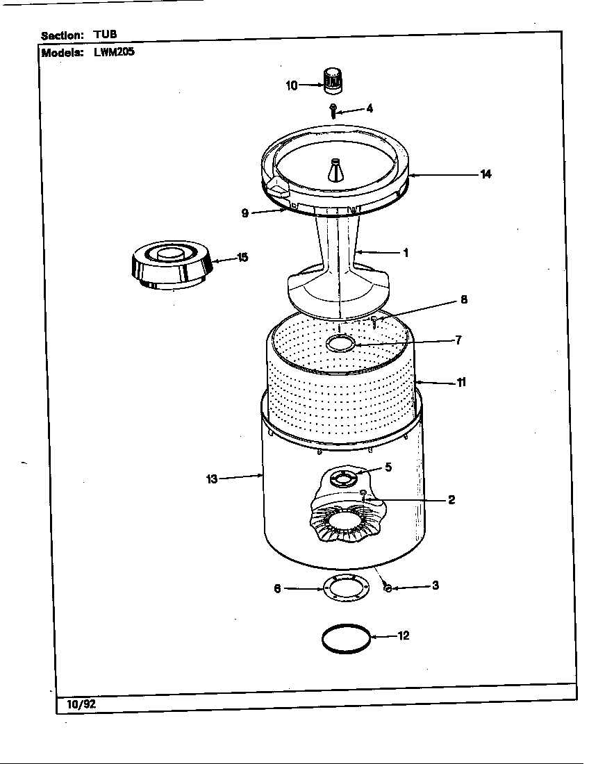 Norge LWM205W tub (rev. a-e) (lwm205w) diagram