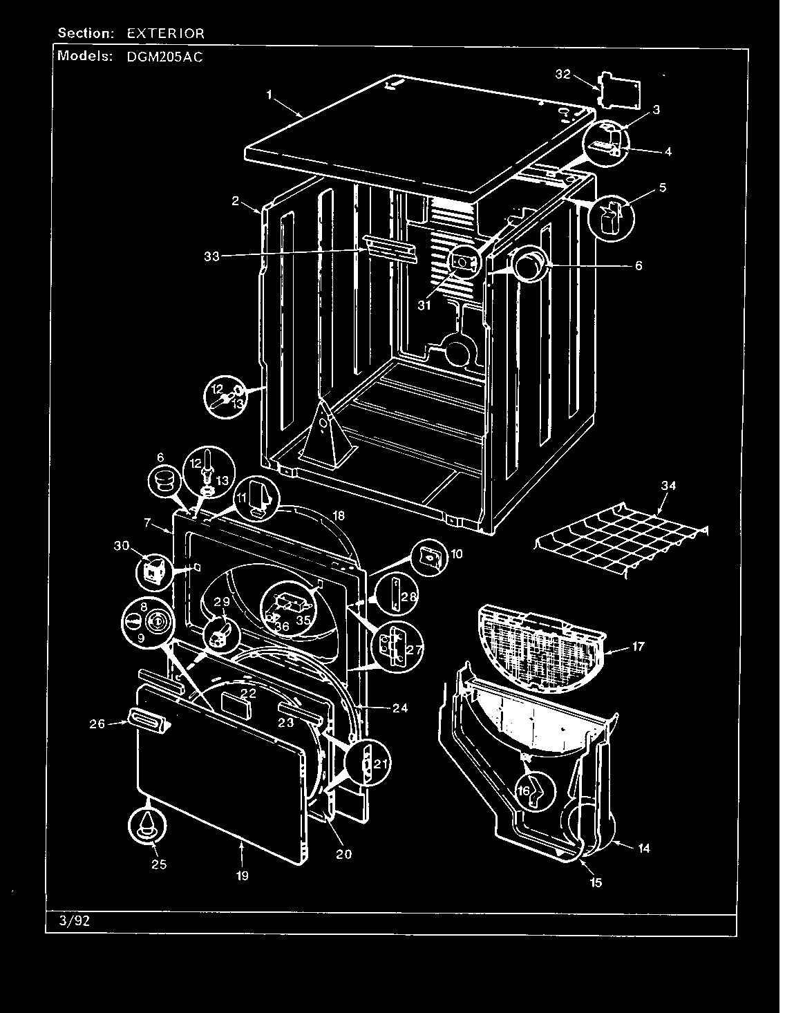 Norge DGM205AC exterior (rev. a)(alm) (dgm205ac) diagram