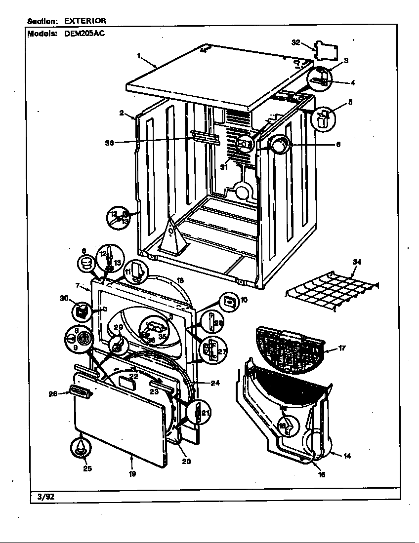 Norge DEM205AC exterior (rev. a-b)(alm) (dem205ac) diagram